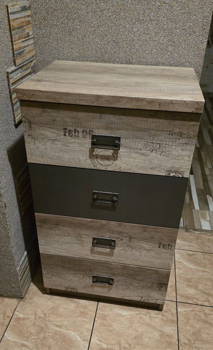 Komoda młodzieżowa Malcolm BRW dąb canyon szary wolfram Loft