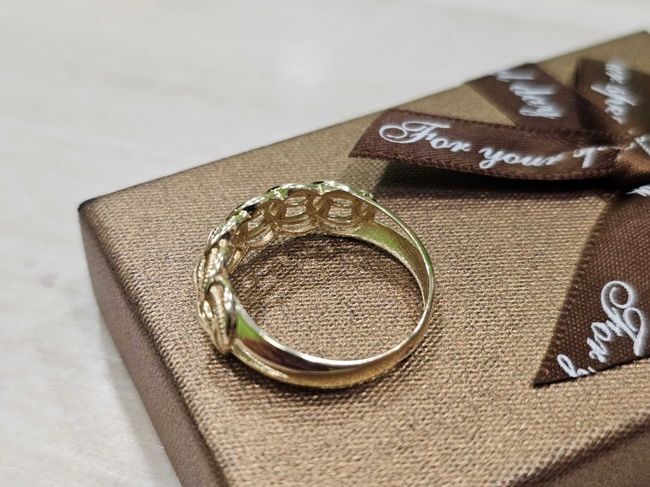 Złoty pierścionek stylowy BARDZO ŁADNY WZÓR PR 585