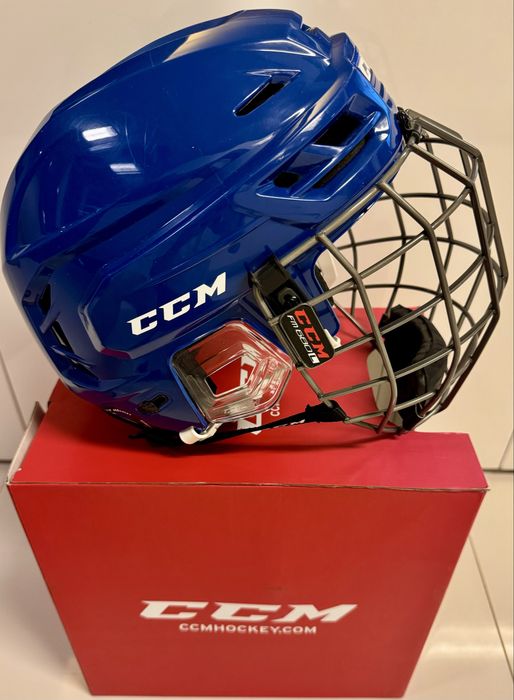 CCM Hockey Helmet Tacks 710 Combo Azul Royal