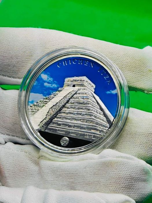 Срібна інвестиційна монета! 7 Чудес світу. Пруф. Рідкісна! Сертифікат.