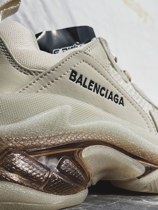 Buty Balenciaga Triple S clear sole milk beige transparent
