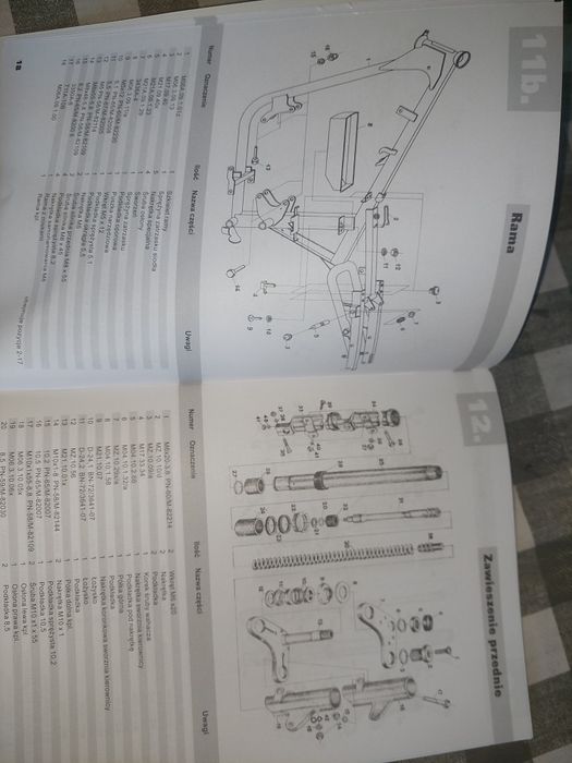 Nowy katalog czesci instrukcja obsługi rama silnik wsk125