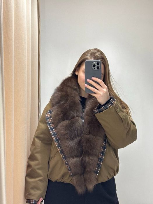 Парка натуральна хакі колір хутро