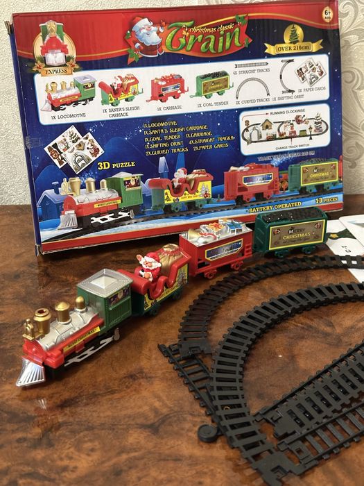 Залізниця новорічна з 3D декораціями . Железная дорога новогодняя