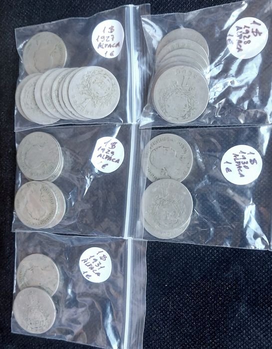 Moedas de 1 escudo de 1927 a 1931