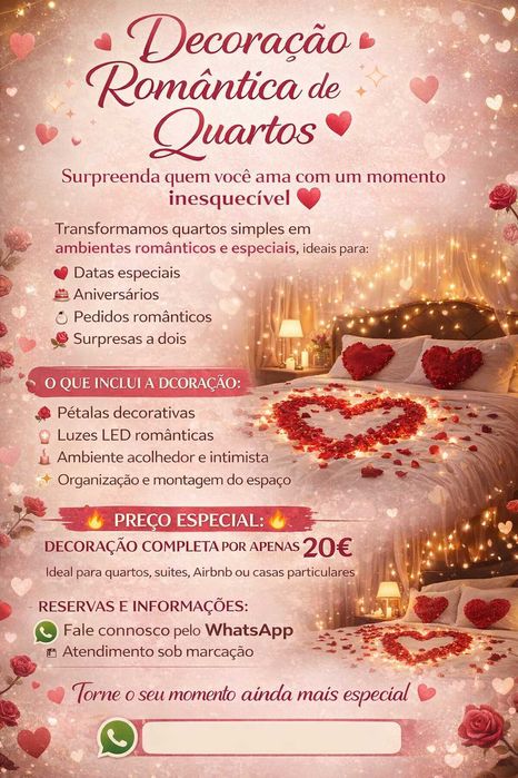 Serviço de Decoração Romântica para Datas Especiais