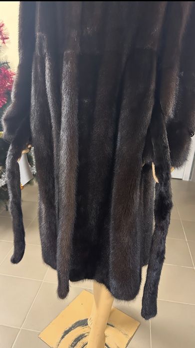 Рр 50-52.  Норковая шуба ‘ черный шоколад’. Италия! Новая