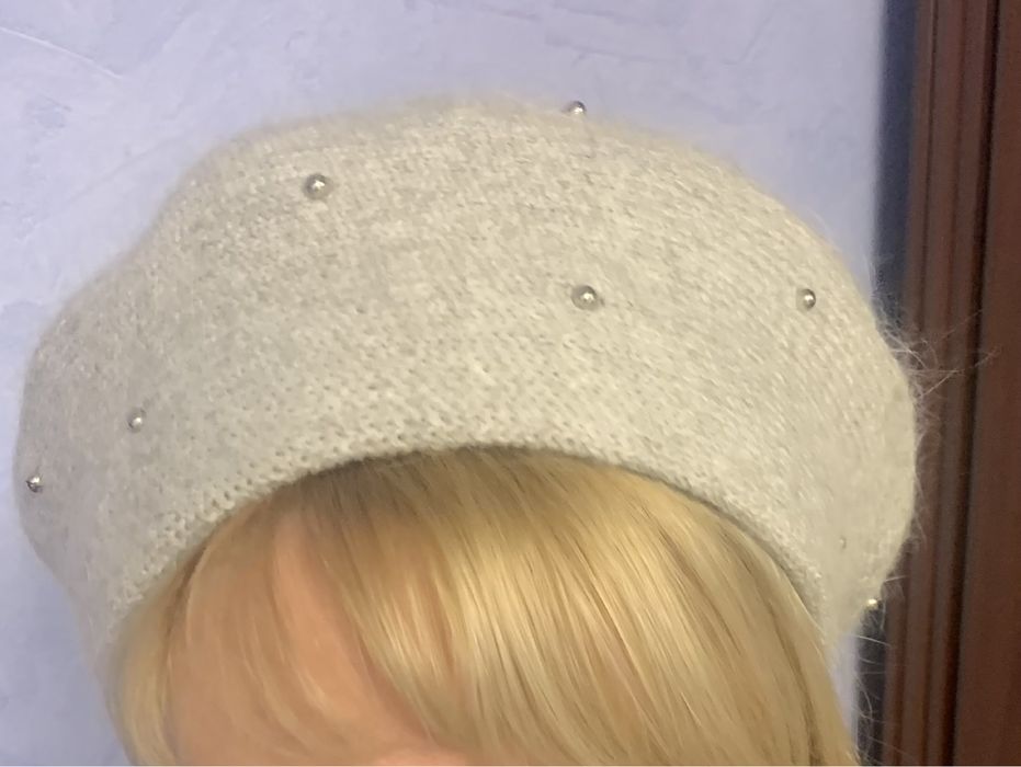 Берет зимний серый