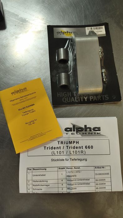 Kit rebaixamento Triumph Trident 660 Novo