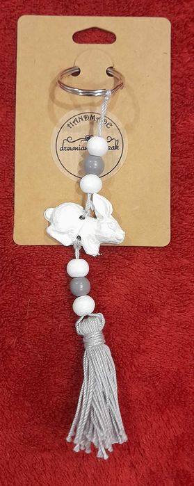 Breloczek Króliczek z Gipsu - Rękodzieło Handmade