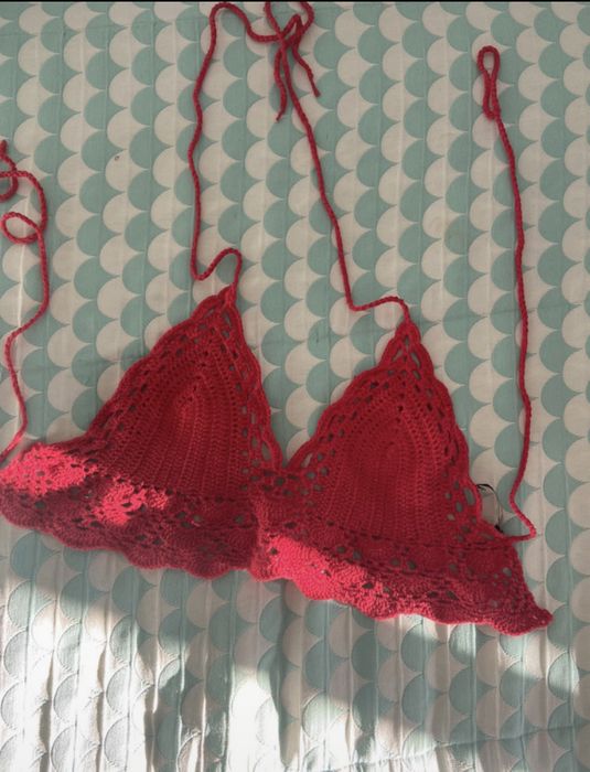 Top em crochet da Tezenis XS/34 vermelho