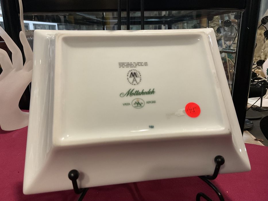 Prato vista alegre motahedeh pintura a ouro 19x15 cm