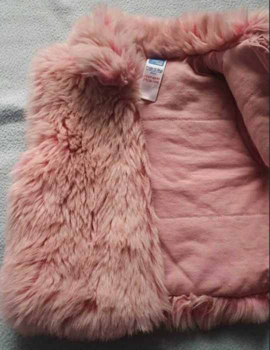 Kamizelka dziewczęca bezrękawnik narzutka róż Adams miś święta 56-62