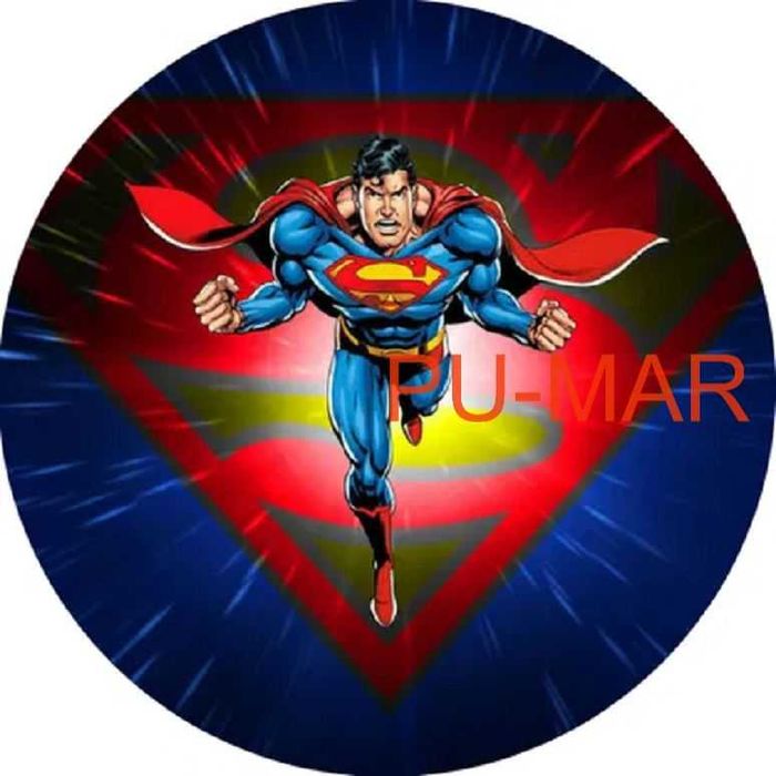 Opłatek na tort Urodziny Super-Man Bohater