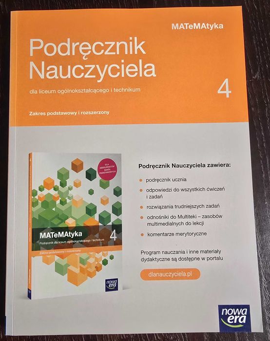 MATeMAtyka 4 Podręcznik Nauczyciela Klasa 4 Liceum Technikum Zakres Podstawowy i Rozszerzony Nowa Era