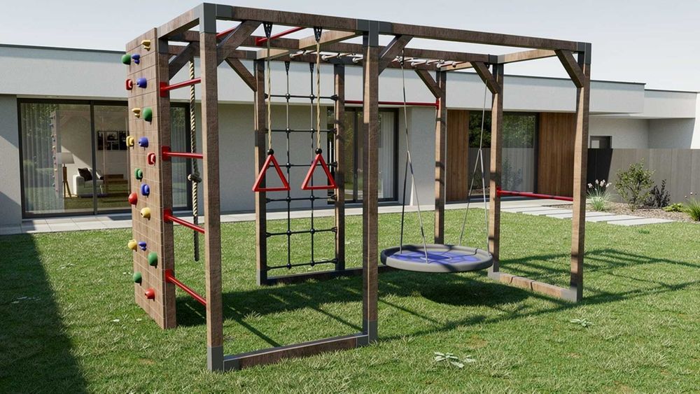 Cena Promocyjna - Drewniany Plac zabaw LEMUR