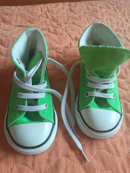 Ténis cano alto, all-star verdes criança.