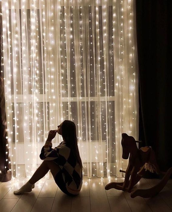 ЗНИЖКА гірлянда штора роса,все цвет и размеры usb 3*3, 3*2 м