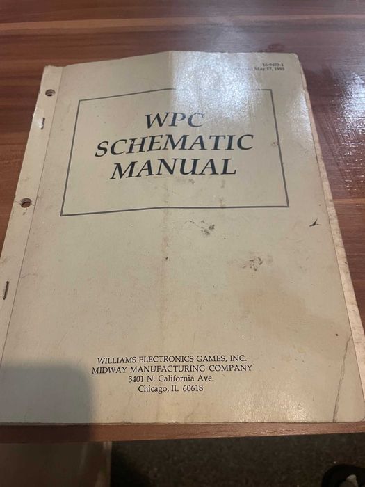 Flipper Pinball Flipper WPC Schematic Manual May 1993