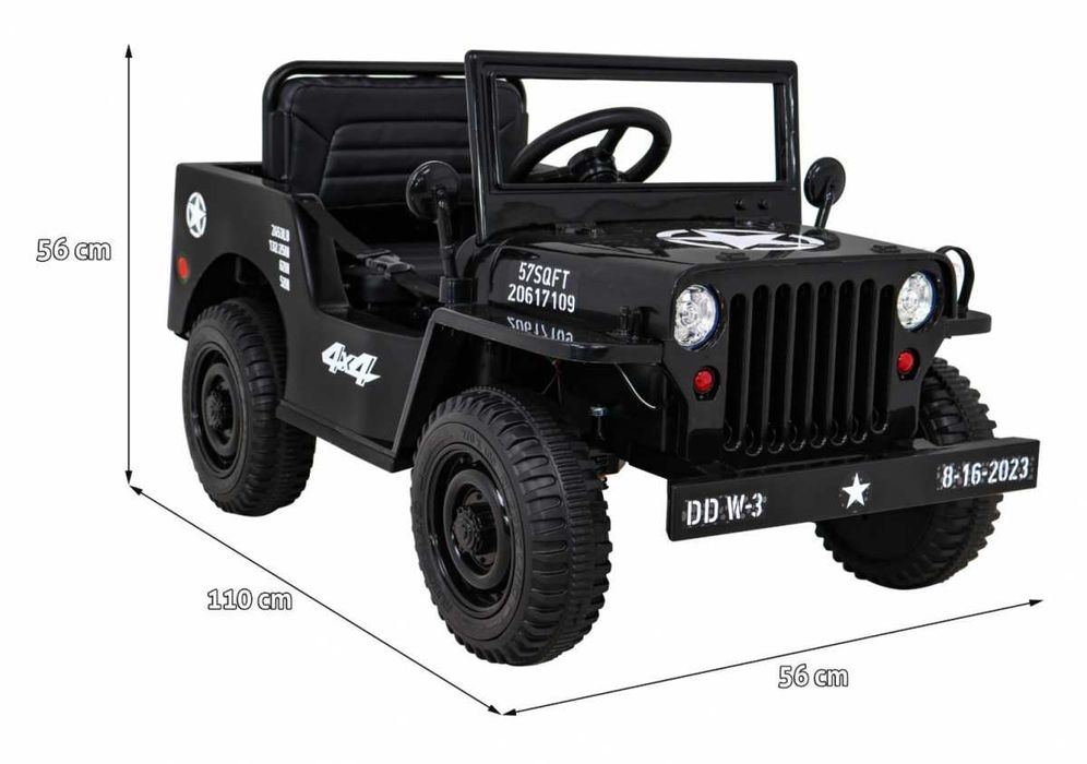 Auto autko Pojazd Retro Wojskowy 4x4 na akumulator dla dzieci