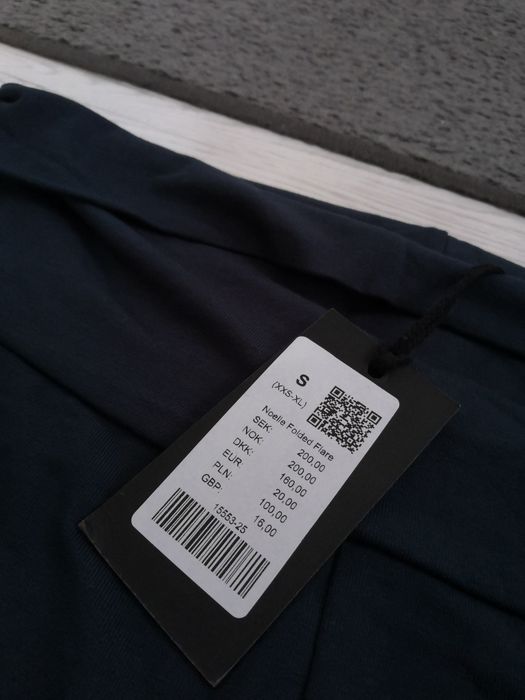 157 nowe granatowe elastyczne spodnie legginsy wysoki stan szerokie nogawki.