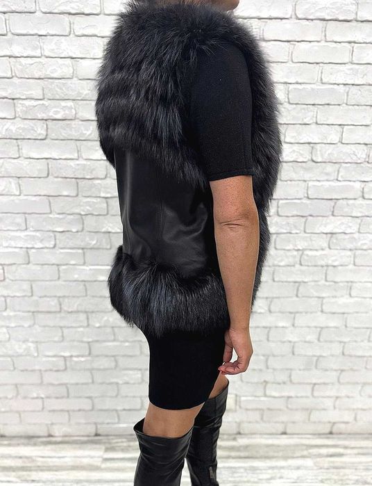 Жилетка шкiряна, хутряна