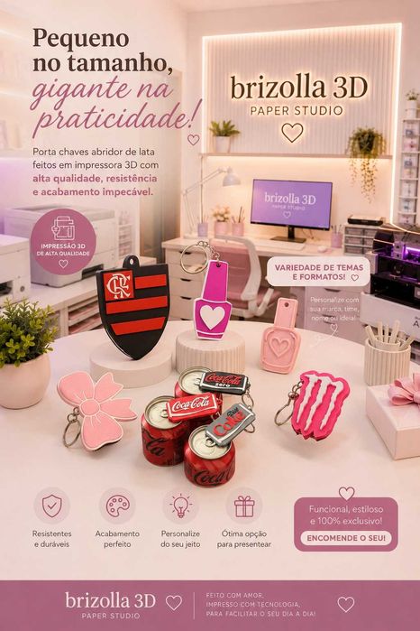 Porta chaves personalizado em 3D