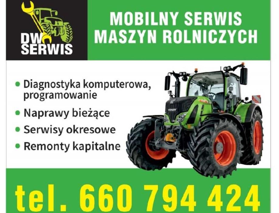 Mobilny serwis maszyn rolniczych  Fendt/Valtra/MF i inne.