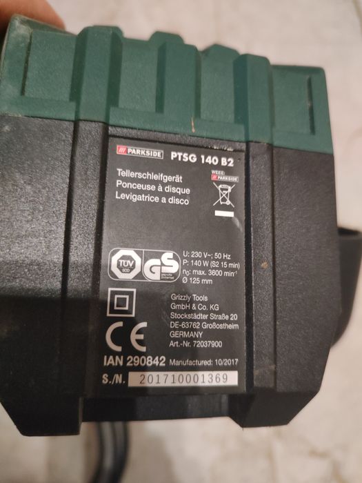 Urządzenie Szlifierka talerzowa Parkside PTSG 140 B2