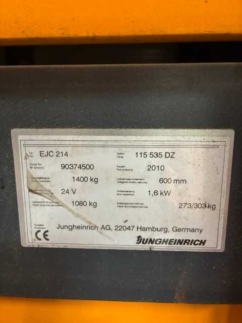 Wózek elektryczny masztowy Jungheinrich EJC 214 5.35 m
