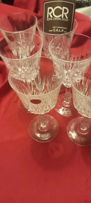 Copos Cristal RCR  V. Branco + V. Tinto + Flutes, novos, em cristal It