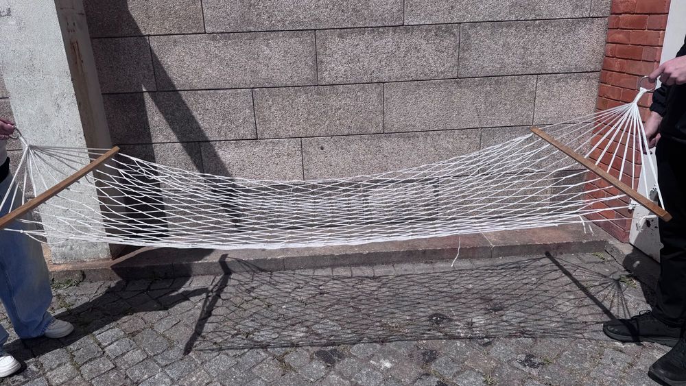 Cama de rede em corda para decoração