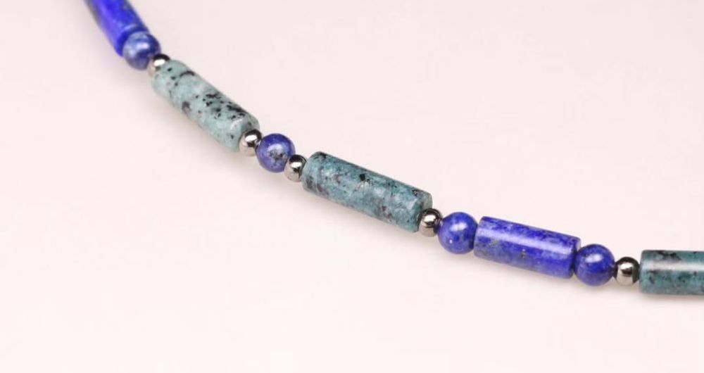 Чокер  з лазуриту та авганської берюзи