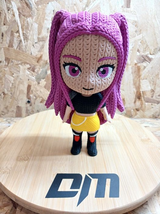 Bonecas Huntrix 3D estilo crochet