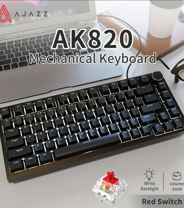 Ajazz ak820 75 % оригінал червоні свічі