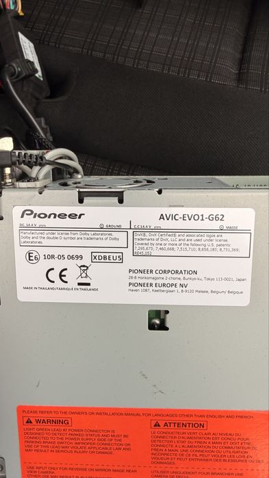 Auto Radio Pionneer AVIC-EVO1-G62 Mercedes Vito 2019