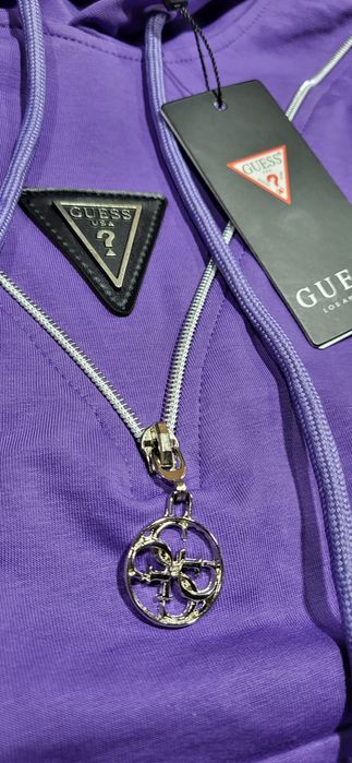 Fioletowy dres damski z kapturem bawełna premium najwyższa jakość  S