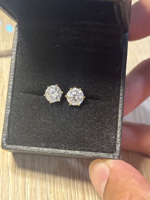 Handmade Gold & Diamond 2.08 ct Earrings