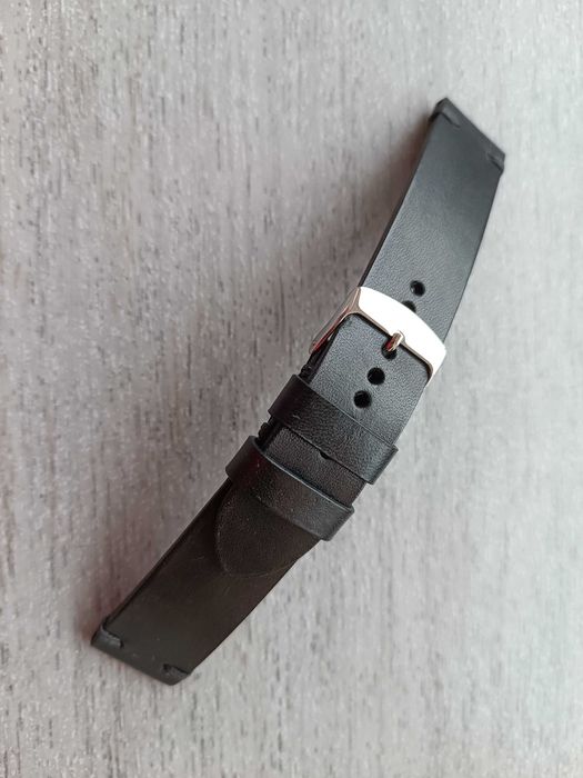 Czarny skórzany pasek zegarka 20 mm M
