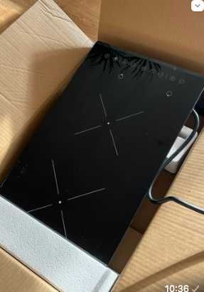 Pequena placa vitrocerâmica com 2 fontes