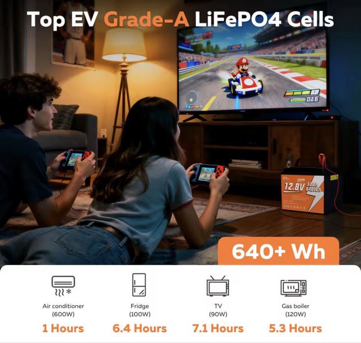 Аккумулятор LiFePO4 BMS Ctolity 12,8V 50 Ah 640 Wh