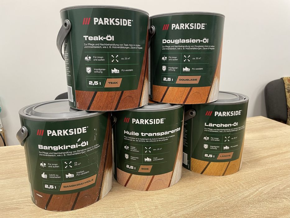 Масло для дерева с полиуретаном (цвета в описании) 2,5л PARKSIDE