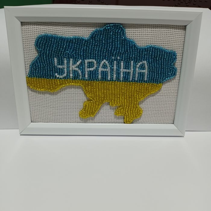 Картина небольшая бисером карта Украины
