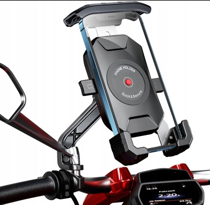 Uchwyt na telefon motocyklowy obrót o 360°, antywibracyjny