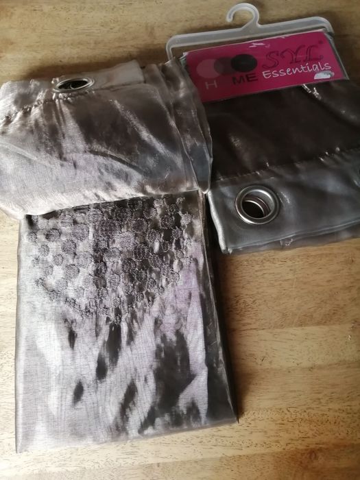 Cortinado organza castanho Novos