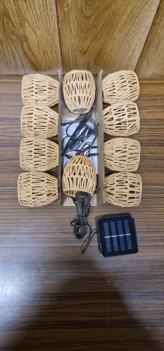 Lampki solarne rattanowe