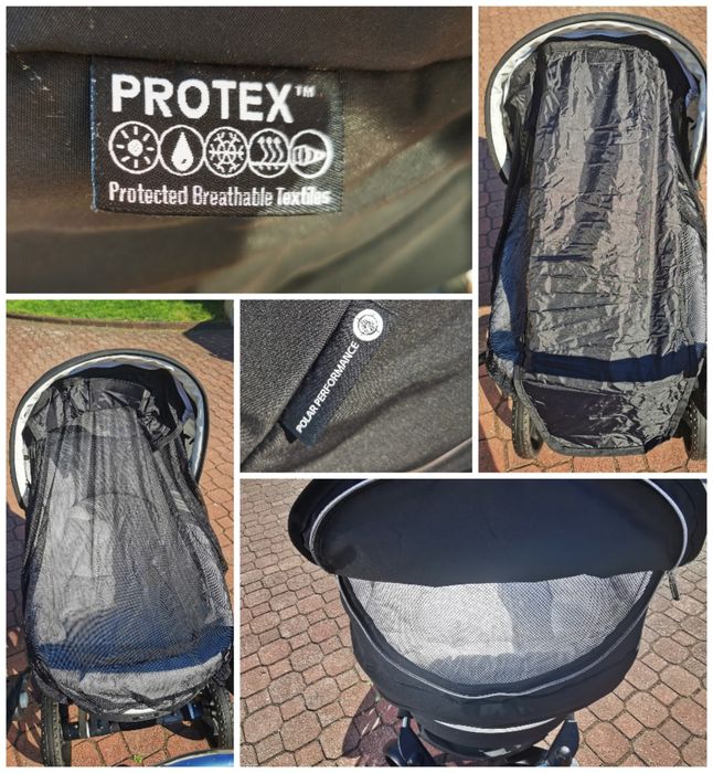 wózek Emmaljunga skóra naturalna 2w1 biało-czarny