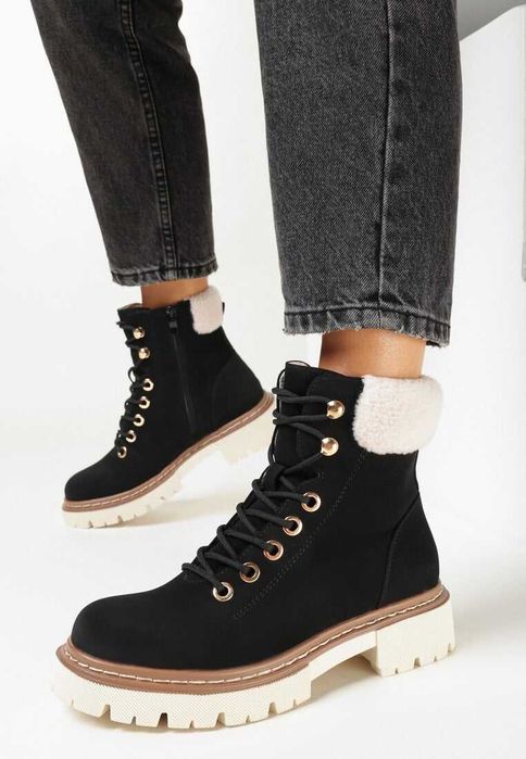 Traperki na grubej podeszwie