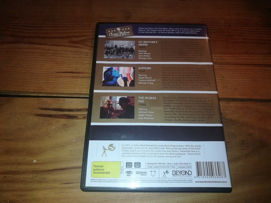 My Brothers's.../Sapphire/The Ipcress File/ (áudio ing) 3XDVD