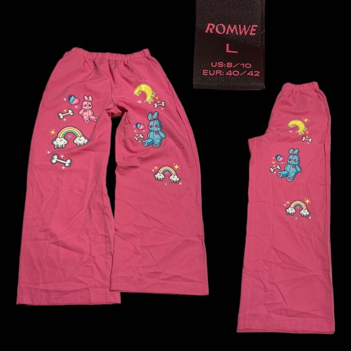 Рожеві літні штани Pink Bunny Summer Pants Y2K Bimbo Core Cute Cartoon Archive 00’s